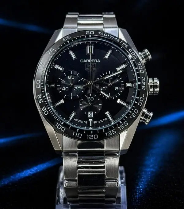 MEGA PROMOÇÃO Relógio Tag Carrera Prata Mostrador Preto em Aço Inox Absurdamente Luxuoso e Sofisticado + FRETE GRÁTIS